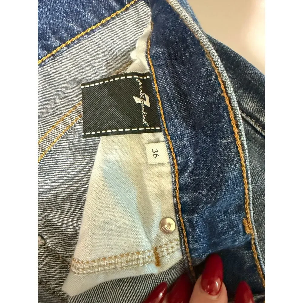 7 for All Mankind Slimmy Akron Straight Tapered Denim Jean Blue 36
